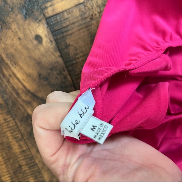 White Birch Vibrant Pink Cross-Back Mini Dress - Picture 2 of 2